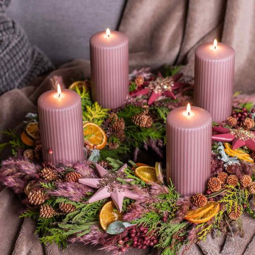 tételeket Karácsonyi medál deco csillag akasztható rózsaszín 4db