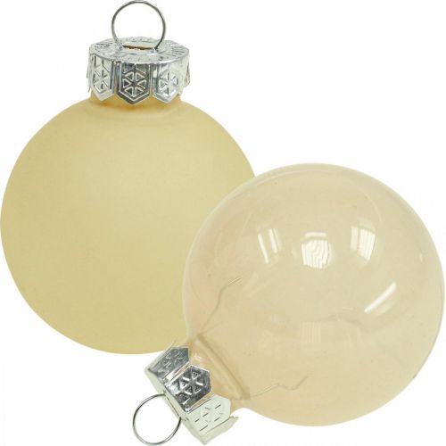 tételeket Karácsonyfa golyó üveg Karácsonyi golyó krém mix Ø4cm 24 db