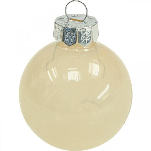 tételeket Karácsonyfa golyó üveg Karácsonyi golyó krém mix Ø4cm 24 db