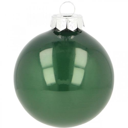 tételeket Karácsonyi labdák üveg Karácsonyfa golyók zöld matt Ø6cm 24 db