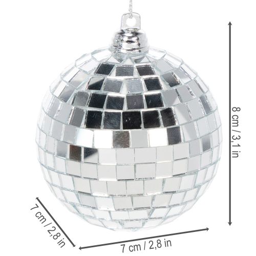 Karácsonyi gömbdísz, tükrös gömb, akasztásra, 7 cm, 6 darab | Floristik24.hu
