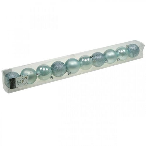 tételeket Karácsonyi labdák műanyag világoskék keverék Ø6cm 10 db