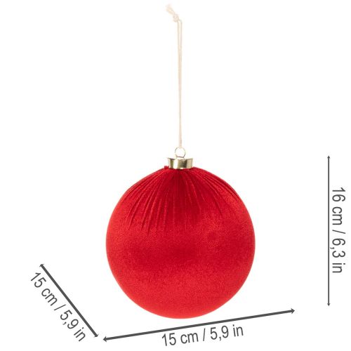 Nagy piros karácsonyfadísz akasztásra, 15 cm, 3 darab | Floristik24.hu