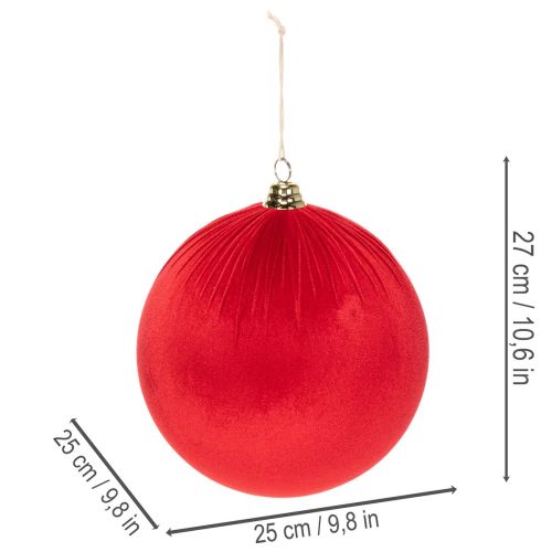 Piros Bársony Karácsonyi Gömb, Nagy Dekoratív Gömb Akasztásra, 25cm, 2 Darab | Floristik24.hu