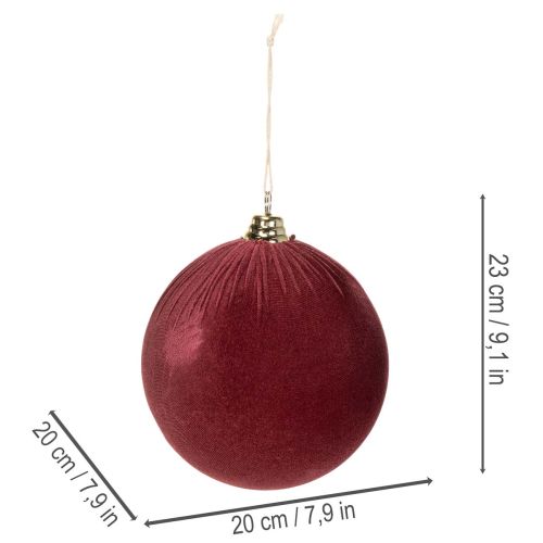 Nagy, piros bársonyhatású karácsonyfadísz, 20 cm, 3 darab | Floristik24.hu
