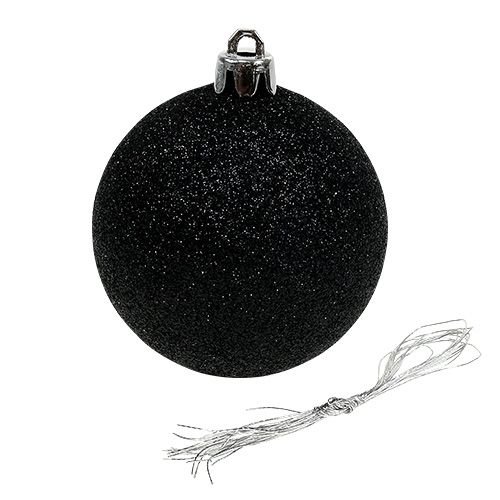 tételeket Karácsonyi golyó fekete mix Ø7cm műanyag 6db