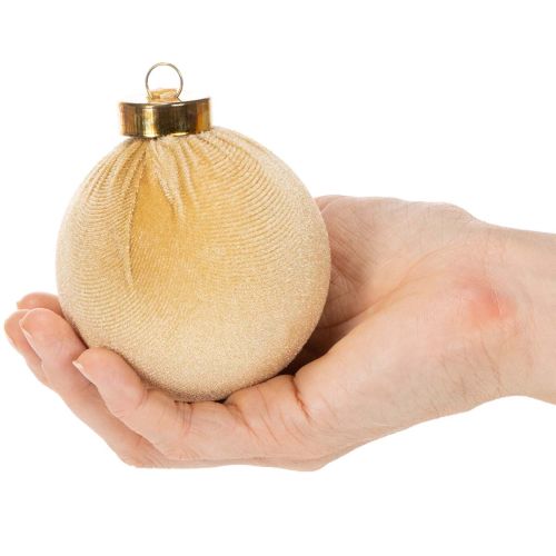 Karácsonyi gömbdíszek, bársony hatású, meleg színek keveréke, 8 cm, 12 darab | Floristik24.hu