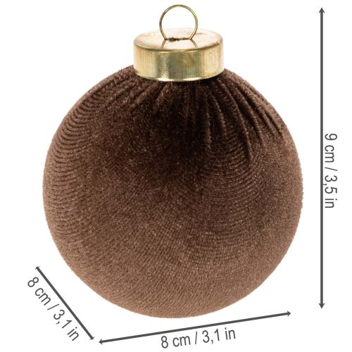 Karácsonyi gömbdíszek, bársony hatású, meleg színek keveréke, 8 cm, 12 darab | Floristik24.hu