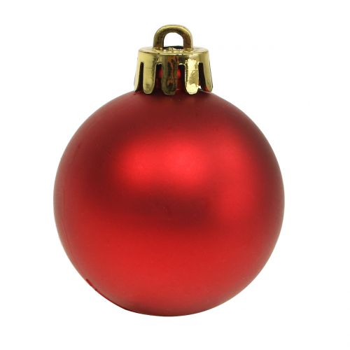 Floristik24 Karácsonyi golyó piros kicsi Ø4cm 16 db