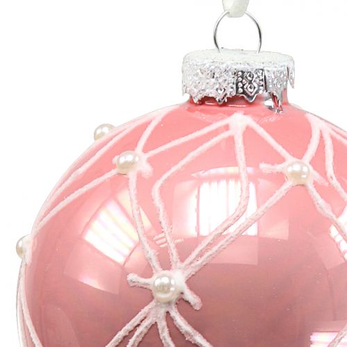 tételeket Gyöngyös karácsonyi labdák rózsaszín Ø8cm 3db