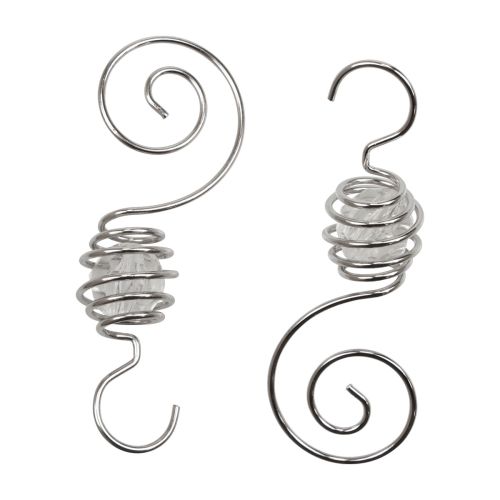 Floristik24 Karácsonyi gömbakasztó, gömbakasztó ezüst 7cm 6db