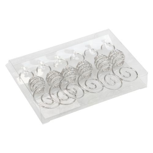 Floristik24 Karácsonyi gömbakasztó, gömbakasztó ezüst 7cm 6db