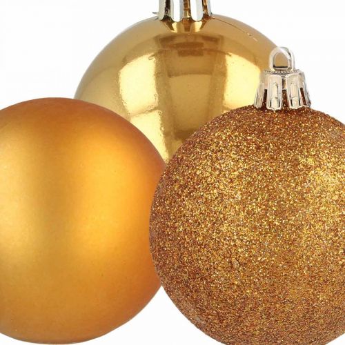 tételeket Karácsonyfa labdák, karácsonyi díszek, fadíszek narancssárga műanyag Ø6cm 10db