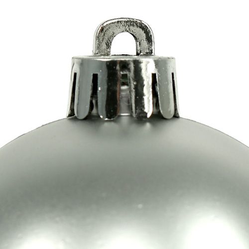 Karácsonyi golyó műanyag Ø6cm ezüst mix 12db