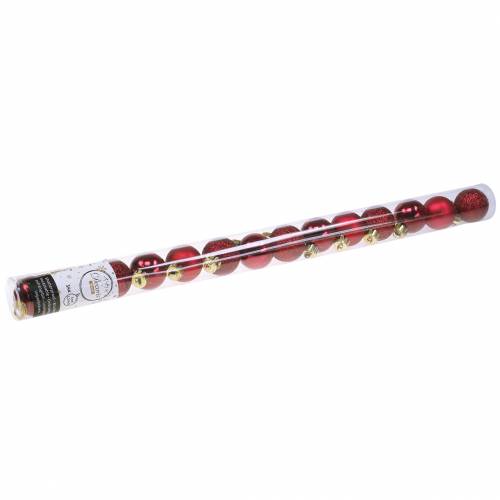 tételeket Karácsonyfadíszek Karácsonyfa gömb piros 3 cm 14 darab