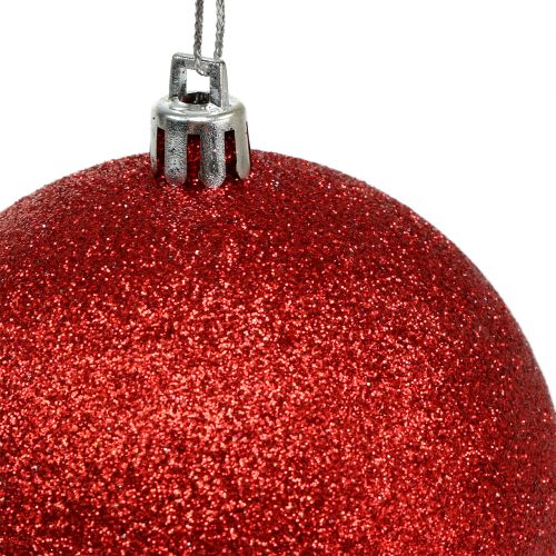 tételeket Karácsonyfa golyók műanyagból piros, fehér Ø8cm 3db