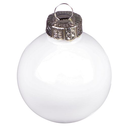 Floristik24 Karácsonyi labdák üveg fehér matt zománc Ø4cm 24 db