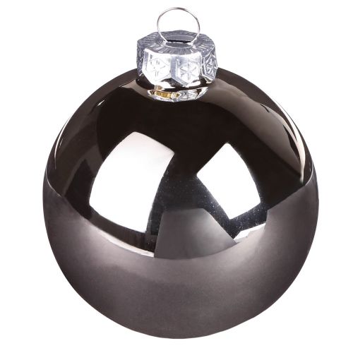 tételeket Karácsonyi labdák ezüst sárgabarack üveggolyók Ø6cm 24 db