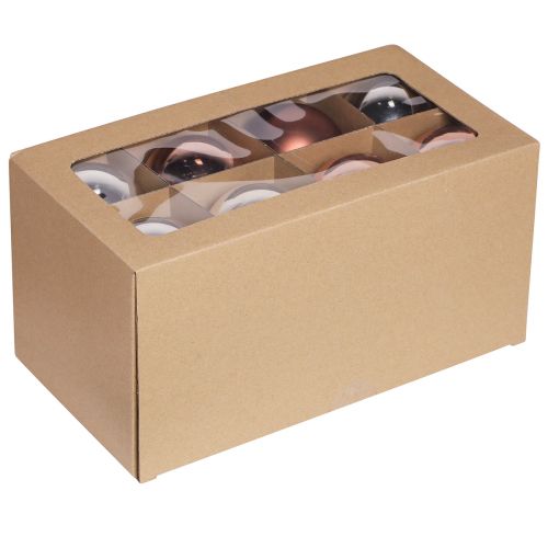 tételeket Karácsonyi golyók ezüst sárgabarack üvegben Ø7,5cm 12 db