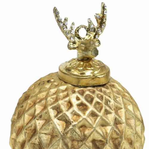 Floristik24 Karácsonyi bálok rénszarvas Karácsonyfadíszek arany vintage Ø7cm 4db