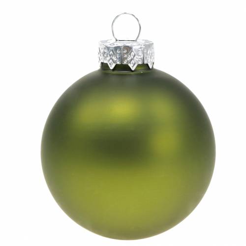 Floristik24 Üveg karácsonyi labdák zöld keverék Ø6cm 24db