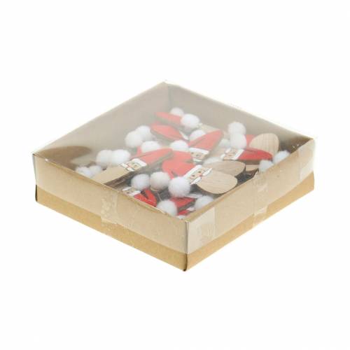 Floristik24 Szórványdísz Mikulás fejfa 4,5cm 36db