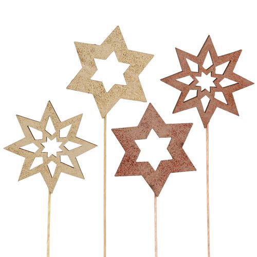 Floristik24 Mikulásvirág virágdugók bronz arany Ø5,5cm 18 db