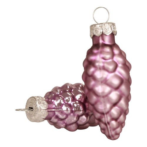 Floristik24 Karácsonyi kúpok üveg lila üvegkúpok Karácsonyi 6,5cm 10 db