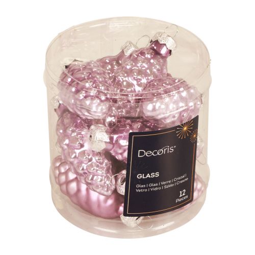 Floristik24 Karácsonyi kúpok üveg lila üvegkúpok Karácsonyi 6,5cm 10 db