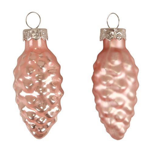 Floristik24 Karácsonyi kúpüveg Rózsaszín üvegkúp Karácsonyi 6,5cm 10db