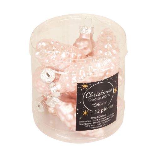 tételeket Karácsonyi kúpüveg Rózsaszín üvegkúp Karácsonyi 6,5cm 10db