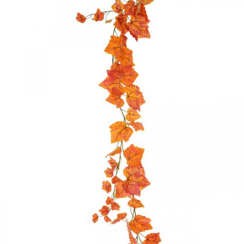 Szőlőlevél koszorúlevél füzér piros narancs ősz L210cm