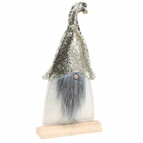 Floristik24 Karácsonyi manó állvány nyírfatörzs filc krém, arany H39cm