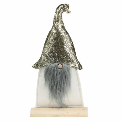 Floristik24 Karácsonyi manó állvány nyírfatörzs filc krém, arany H39cm