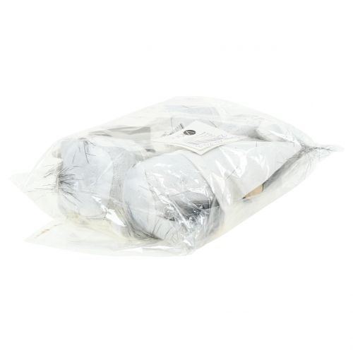 tételeket Karácsonyi manók szakállal fehér, szürke 12cm 4 db