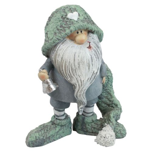 Floristik24 Gnome karácsonyi törpe díszfigura szürke zöld 10,5×7×14cm
