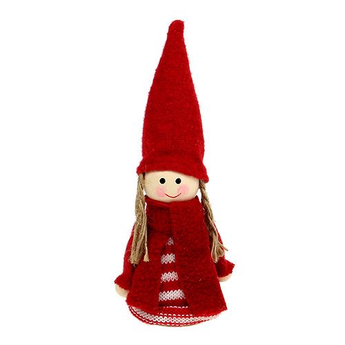 Gnome girl 12cm piros, fehér 6db