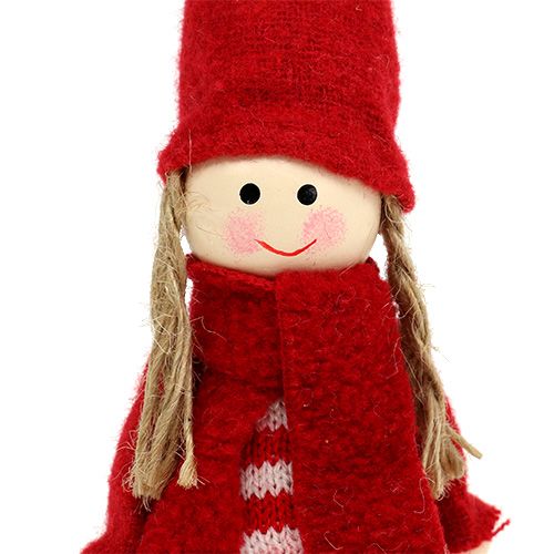 Floristik24 Gnome girl 12cm piros, fehér 6db