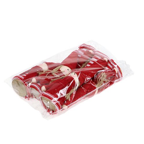 Floristik24 Gnome girl 12cm piros, fehér 6db