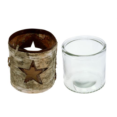 Floristik24 Lámpás csillag nyírfával Ø10,5cm H11cm 1db