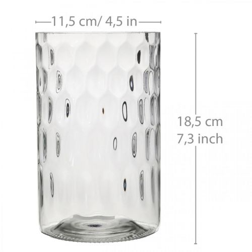 Floristik24 Virágváza, üvegváza, gyertyaüveg, üveglámpás Ø11,5cm H18,5cm