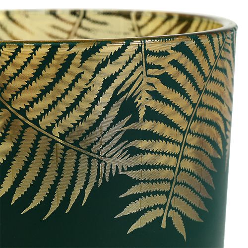 Floristik24 Lámpás üveg páfrányzöld Ø10cm H12,5cm