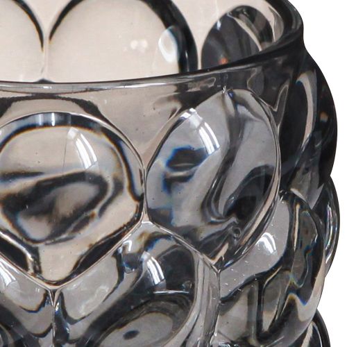 tételeket Lámpás üveg teamécses tartó szürke színezett Ø9cm H9,5cm 4db