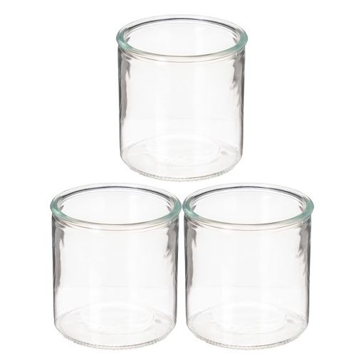 Üveg hengerváza, átlátszó, sokoldalú, 10 cm, 3 darabos | Floristik24.hu
