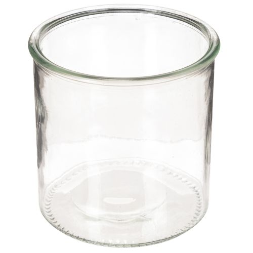 Üveg mécsestartó, kerek, átlátszó üveg, sokoldalú, 12 cm, 2 darab vétel | Floristik24.hu