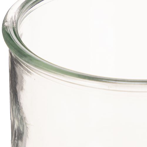 Üveg mécsestartó, kerek, átlátszó üveg, sokoldalú, 12 cm, 2 darab | Floristik24.hu