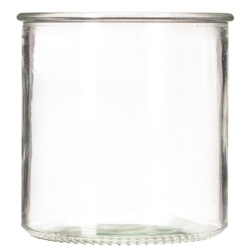 Üveg mécsestartó, kerek, átlátszó üveg, sokoldalú, 12 cm, 2 darab | Floristik24.hu