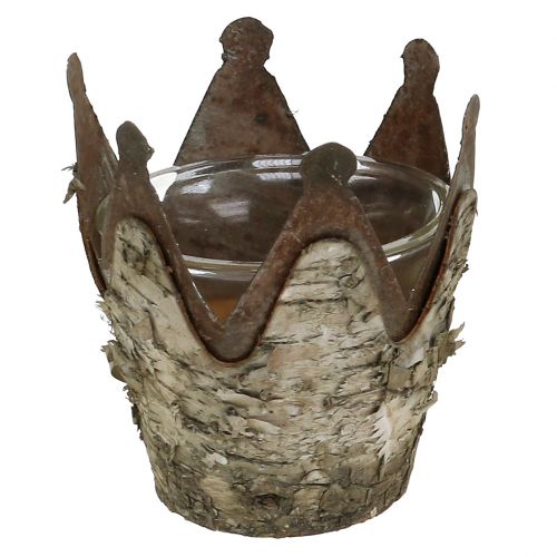 Floristik24 Lámpás korona nyírfával és fémmel Ø7cm H7,5cm 3db