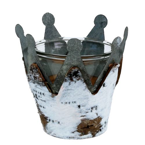 Lámpás korona nyírfával Ø11cm H11,5cm 1db