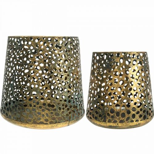 tételeket Szélfény lámpa arany Ø14/20,5cm H14,5/19,5cm 2 db-os készlet